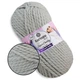 Kartopu Super Chunky, Світло-сірий №914 - товста пряжа, 100 г / 90 м, 20% вовна, 80% акрил, об'ємна нитка для светрів, кардиганів, шапок і пледів - зображення 1