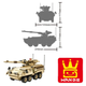 Конструктор WANGE броньована машина Страйкер Stryker 3513 військова техніка мобільна самохідна гармата , 458 деталей - зображення 5