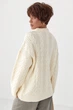 Вязаная женская кофта в косички Lurex Молочный One Size (45190) - изображение 2