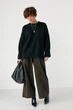 В'язана кофта оверсайз із розрізами Lurex Чорний One Size (5016) - зображення 3