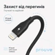 Кабель Proove Soft Silicone Type-C to Lightning (CCSO27002101), 27W, 3A, 1м, 480 Мбіт/c, soft-touch, застібка, чорний - зображення 5