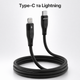 Кабель Proove Soft Silicone Type-C to Lightning (CCSO27002101), 27W, 3A, 1м, 480 Мбіт/c, soft-touch, застібка, чорний - зображення 6