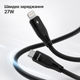 Кабель Proove Soft Silicone Type-C to Lightning (CCSO27002101), 27W, 3A, 1м, 480 Мбіт/c, soft-touch, застібка, чорний - зображення 7