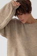 Вязаная однотонная кофта с рукавами - фонариками Lurex Кофейный One Size (2602) - изображение 5