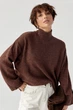 Теплый женский свитер с широкими рукавами Lurex Коричневый One Size (231790) - изображение 1