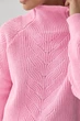 Вязаный женский свитер с косичками Lurex Розовый One Size (260525) - изображение 4