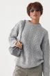 Вязаная женская кофта в косички Lurex Серый One Size (45190) - изображение 1