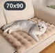 М’який лежак для котів і собак 70×90 см коричневий — пухнастий килимок під норку, теплий, KT8001324 - зображення 1