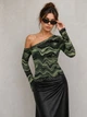 Реглан 060524 В Зелений комбінований 1129479 Monki S(р) - изображение 1