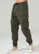 Летние Мужские штаны Карго джоггеры с поясом в поясе, олива (2XL) - изображение 1