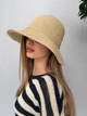 Капелюх панама жіноча з великим полем One size соломʼяна - изображение 4