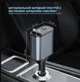Автомобильное зарядное устройство Lightning / Type-C / USB, 4в1 с быстрой зарядкой QC 3.0/PD и выдвижными кабелями, черный - изображение 5