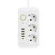 Мережевий фільтр-подовжувач 3 розетки Power Socket F09U 4хUSB/Type C 10 А 1.85 м білий - зображення 1