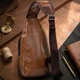 Сумка кросс-боди Vintage мужская из кожзама, вертикальная на два отделения для туризма и документов, светло-коричневая 56972 - изображение 3