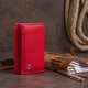 Женское кожаное портмоне ST Leather красное компактное на магните с монетницей 55796 - изображение 14