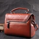 Женская кожаная сумка Vintage коричневая 20,5x14x8,5 см с защелкой 60824 - изображение 13