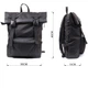 Рюкзак для ноутбука унисекс из полиэстера с эко-кожей Rolltop до 15 6 дюймов черный 59331 - изображение 5