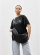 Женская сумка Хобо из структурированной экокожи SAMBAG Черная (5503050528) - изображение 5