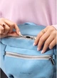 Жіноча поясна сумка бананка з натуральної замші SAMBAG Блакитний (547703821) - зображення 10