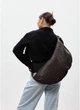 Женская сумка Хобо из структурированной экокожи SAMBAG Коричневая (5502050528) - изображение 3