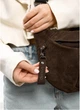 Жіноча поясна сумка бананка з натуральної замші SAMBAG Коричневий (546203821) - зображення 11