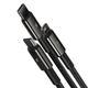 Кабель Baseus Tungsten USB 2.0 to USB-C/Lightning/Micro-USB 3.5A 1.5m Black (CAMLTWJ-01) - зображення 4