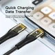Кабель ESSAGER Interstellar Transparent Design USB-C to USB-C PD2.0/QC 5A 100W 1m Black (EXCTT1-XJ01-P) - изображение 3