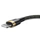 Кабель Baseus Cafule USB 2.0 to Lightning 2.4A 1m Black/Gold (CALKLF-BV1) - зображення 2