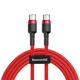 Кабель Baseus Cafule USB-C to USB-C 60W PD2.0/QC3.0 3A 1m Red (CATKLF-G09) - изображение 1