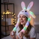 Шапка светящаяся с двигающимися ушами Кролик Pikachu Пикачу белая - изображение 5