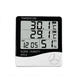 Домашняя цифровая метеостанция HTC-2 с датчиком на температуру часы, будильник гигрометр и термометр белый - изображение 1
