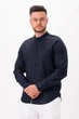 Рубашка лен стойка K.O.R 8333 Темно-синий (dark blue) L - изображение 3