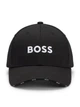 Кепка чоловіча BOSS чорна, бавовняна бейсболка з вишитим логотипом CAP-BOSS-003-BLK-WHT - зображення 1