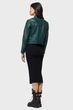 Жіноча зелена шкіряна куртка soft zip 223 YPS S 107284 - зображення 3