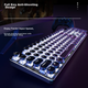 Беспроводная Bluetooth-клавиатура и мышь EWEADN TK950 в стиле панк, проводная, трехрежимная, для офиса и игр, компьютера, ноутбука, ретро-периферия с синими переключателями, 104 клавиши, розовый цвет с белой подсветкой. - изображение 4