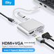 Док-станція розширення Isky Type-C, перетворювач USB-C на HDMI/VGA, 4K, для комп'ютерів Apple MacBook, розширює можливості iPad Pro, підключається до телевізора-проектора, адаптер для планшетів Huawei - зображення 3