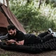 Туристический надувной матрас каремат с подушкой и встроенным насосом черный 180х60 см - изображение 6