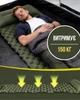 Надувний матрац (каремат) туристичний килимок з подушкою та вбудованим насосом олива 180х60 см - зображення 4