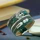 Браслет кожаный Дерево Жизни многослойный Green - изображение 2