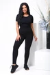 Лосины женские трикотажные на флисе в рубчик утепленные skinny с высокой посадкой весенние осенние зимние G&M M-3072-VR-006.1 58 Размер цвет Черный - изображение 5