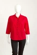 Блуза-сорочка жіноча з попліна вільного крою з рукавом три чверті літня демісезонна G&M M-1734-PL4-800-50 58 Червоний - зображення 2