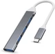 Адаптер (хаб) Type-C 3.1 на 4 USB 3.0 переходник черный - изображение 1