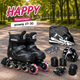 Роликовые коньки Happy Black (27–30) — комплект с защитой, сумкой и инструментами (DP-1246776586) - изображение 1