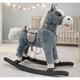 Лошадка - качалка LEAN Toys со звуками 74 x 22 x 48 см Серая (578620) (5905679071090) - изображение 2