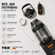 Спортивна пляшка TKK 2000 мл, Tritan (BPA-free), чорна. Ударостійка пляшка з трубочкою та ремінцем для фітнесу та тренувань - зображення 5