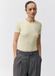 Футболка жіноча в рубчик Diverse NADIANKA 262 XS Жовтий (5905384258670) - зображення 1