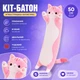 Мягкая игрушка обнимашка кот батон 50см розовый - изображение 1