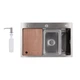 Мийка для кухні інтегрована Lidz Handmade H6845 Brushed Steel 3,0/1,0 мм LDH6845BRU49455 - зображення 1