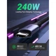 Дата USB-C кабель USB-C 2.0m 240W space gray Ugreen (90440) (345451) - зображення 3