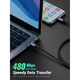 Дата USB-C кабель USB-C 2.0m 240W space gray Ugreen (90440) (345451) - зображення 4
